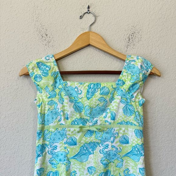 Vintage LILLY PULITZER Girls Sleeveless Crab and Shell Print Dress Multi - Picture 2 of 9